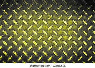 Yellow Black Diamond Steel Plate,background