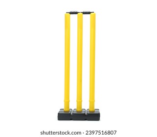 yellow and black plastic crickets wickets or stumps set isolated - Powered by Shutterstock