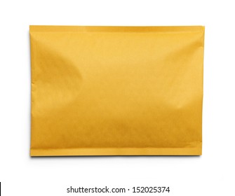 Yellow Blank Envelope Isolated on White Background.
