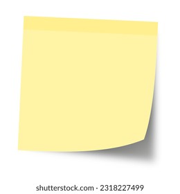Yellow Blank Memo Sticky Notes Paper with shadow transparent from background. Simple Square Geometry form. Digital Art High resolution PNG - Shutterstock ID 2318227499