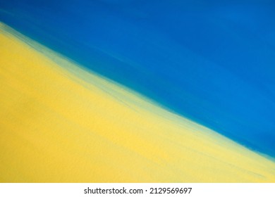 Yellow   Blue Diagonal Art that illustrates Ukrainian flag acrylic paint