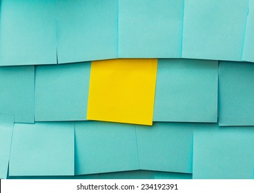 Yellow And Blue Sticky Note Like A Background For Concept