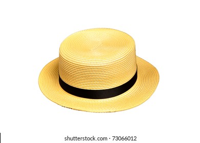 yellow boater hat