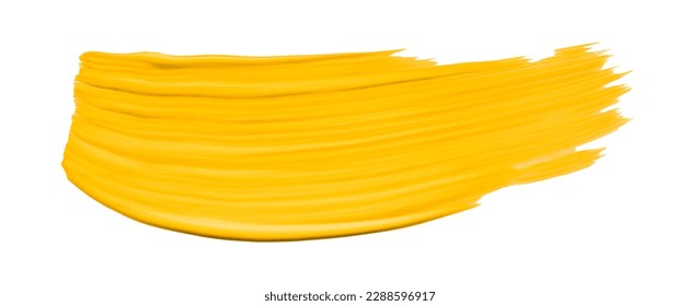 Yellow brush isolated on white background. Watercolor