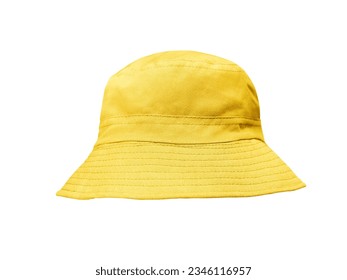 yellow bucket hat isolated on white background - Shutterstock ID 2346116957