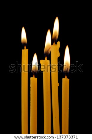 Similar – Many lighted candles in a church