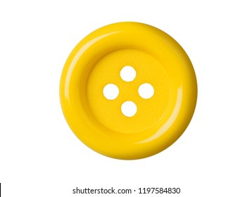 Yellow button isolated on white background - Shutterstock ID 1197584830