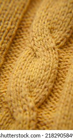 Yellow Cable Knit Jumper Detail