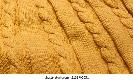 Yellow Cable Knit Jumper Detail