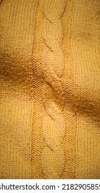 Yellow Cable Knit Jumper Detail