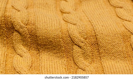 Yellow Cable Knit Jumper Detail