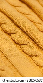 Yellow Cable Knit Jumper Detail