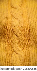 Yellow Cable Knit Jumper Detail