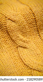 Yellow Cable Knit Jumper Detail