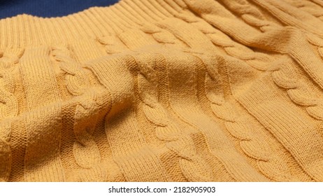 Yellow Cable Knit Jumper Detail