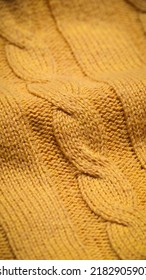 Yellow Cable Knit Jumper Detail