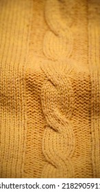 Yellow Cable Knit Jumper Detail