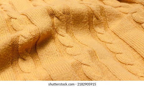 Yellow Cable Knit Jumper Detail