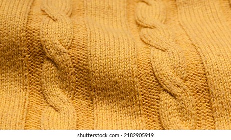 Yellow Cable Knit Jumper Detail