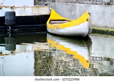 Yellow Canoe In The London Canal,