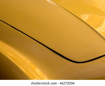 Yellow Car Hood Abstract