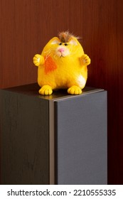 Yellow Cat - Soft Toy Made Of Felt Wool