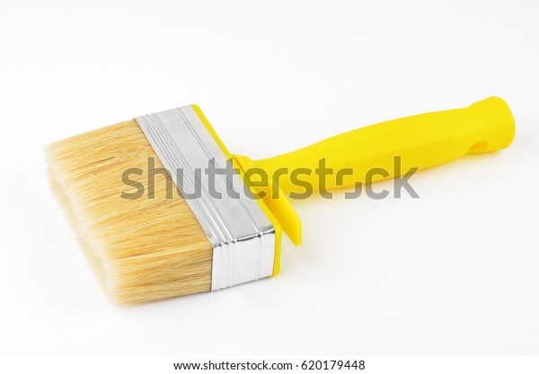 Yellow Ceiling Paint Brush On White Objects Industrial
