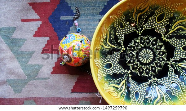 Yellow Ceramic Bowl Decorative Ball Stock Photo Edit Now 1497259790