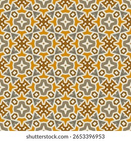 Yellow ceramic tile pattern. Background. Seamless pattern. Islamic motif. Arabic geometric tiles, spanish style design. Italian marble floor. Indian Taj Mahal Inlay technique for vintage tiled wall bg