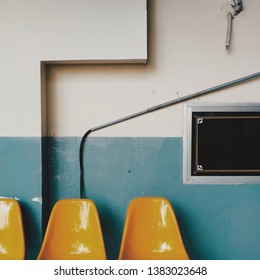 Yellow Chair And Blue Walls Symmety Just Like Wes Anderson Style