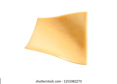 Yellow Cheese Slices Isolated On White Background
