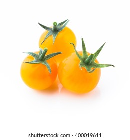 Yellow Cherry Tomatoes Isolated On White