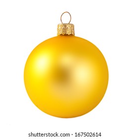 yellow christmas ball isolated on white background  - Shutterstock ID 167502614