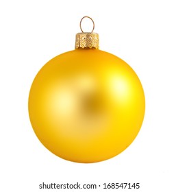 yellow christmas ball isolated on white background  - Shutterstock ID 168547145