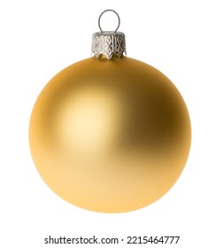 Yellow Christmas ball isolated on white without shadow - Shutterstock ID 2215464777