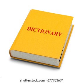 Yellow Closed Dictionary Isolated on White Background.
