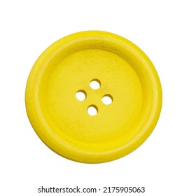 Yellow cloth button photo wood material isolated on the white background - Shutterstock ID 2175905063