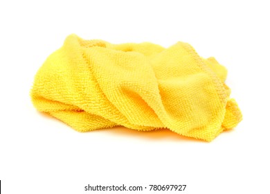 Yellow Cloth Rag Isolated On White Background