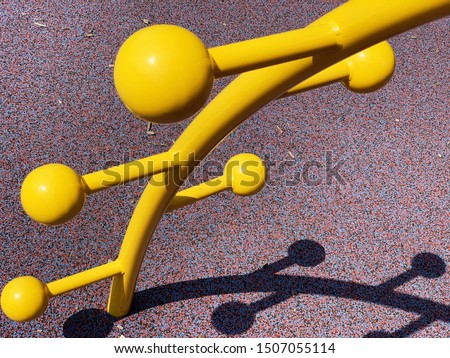 Yellow color ball shaped steps in children’s park