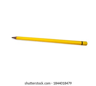 Yellow Color HB Pencil In White Background