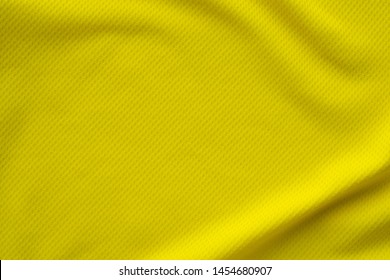 Yellow Color Sports Clothing Fabric Jersey Football Shirt Texture Top View Close Up