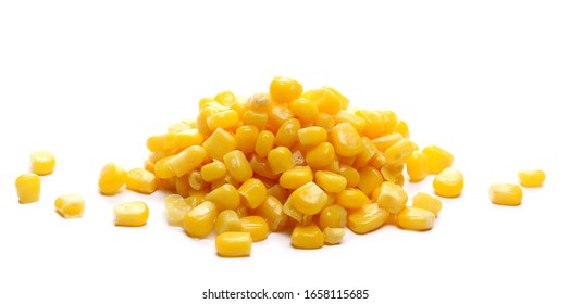 Yellow Cooked Corn Isolated On White Background