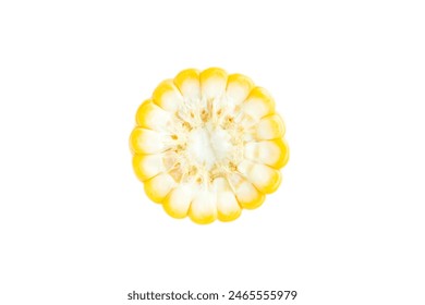 Yellow corn cob isolated on white background, Corn sliced, Sweet corn - Powered by Shutterstock
