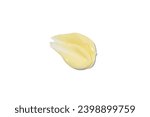 yellow cosmetic face cream texture on white background. Cosmetics product smear. Skin care