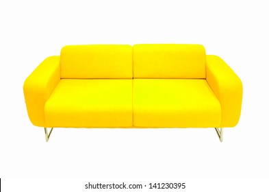 Yellow Couch Isolated