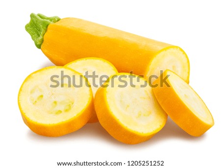 yellow courgette path isolated