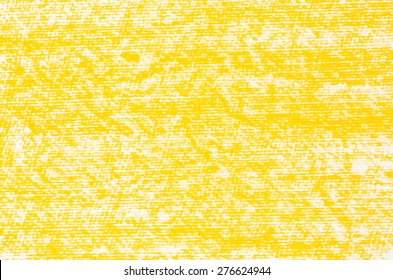 Yellow Crayon Drawings On White Paper Background Texture