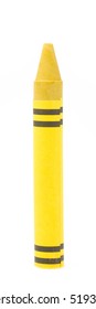 Yellow Crayon Isolated On White Background