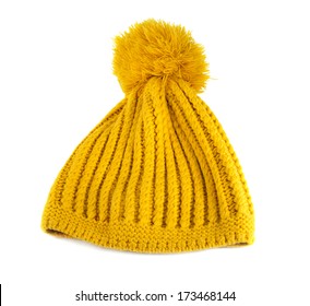 Yellow Crochet Knit Hat