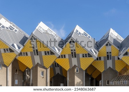 Yellow cubic houses in Rotterdam. The 